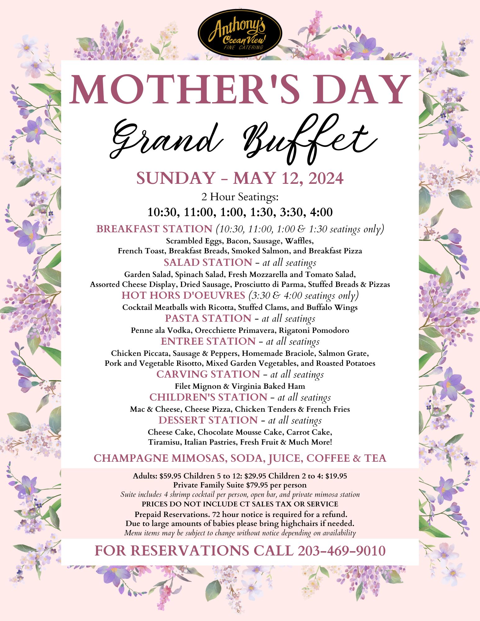 Anthonys Ocean View Mothers Day Grand Buffet Brunch